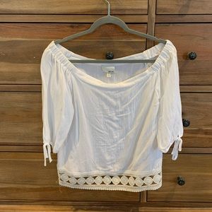 Off the shoulder white blouse